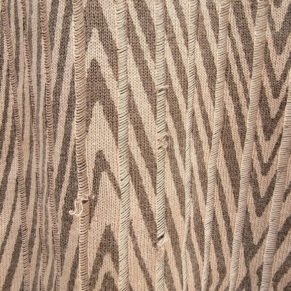 Chico's tan brwn open front sweater cardigan wmns sz 2 embellished short sleeve - Picture 4 of 4